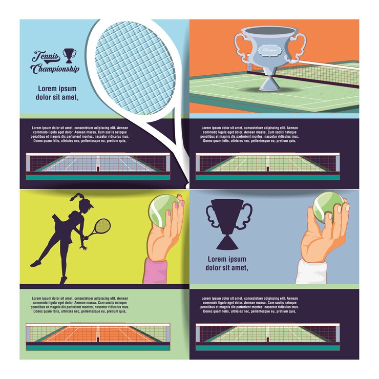 Vector equipo de deporte de tenis set iconos