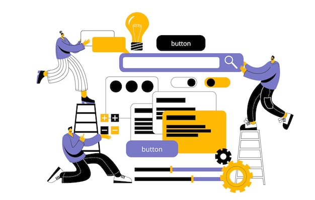 Un equipo de desarrolladores, gerentes y diseñadores crea una aplicación móvil