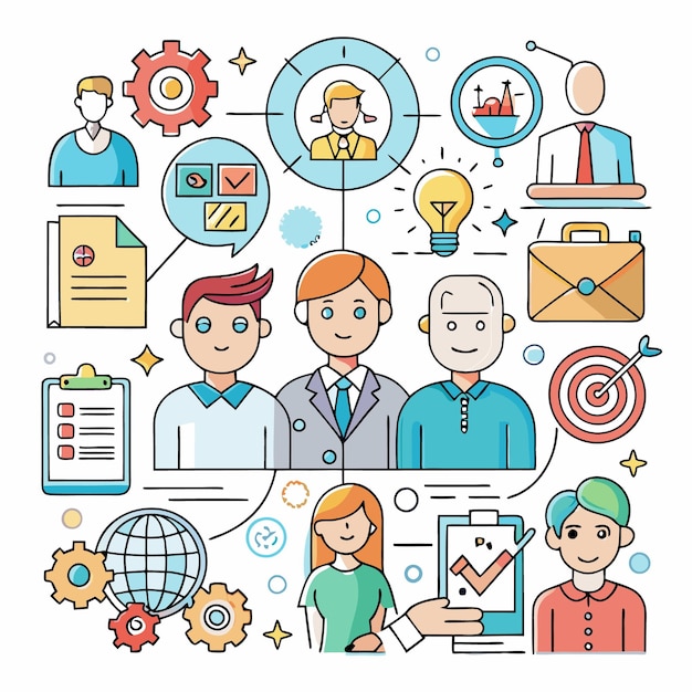 Equipo diverso de profesionales que trabajan juntos con énfasis en la innovación y el crecimiento