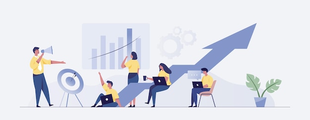 El equipo empresarial escucha al ponente