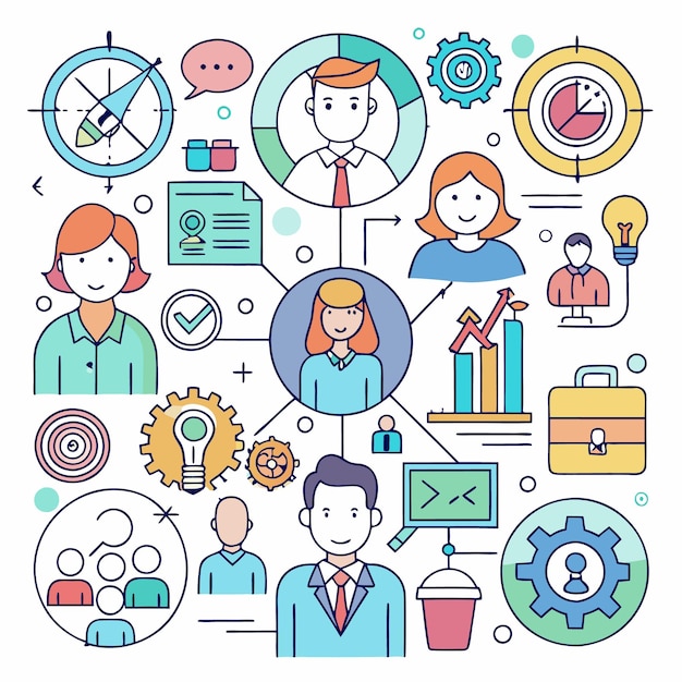 Equipo empresarial que trabaja en conjunto para lograr objetivos
