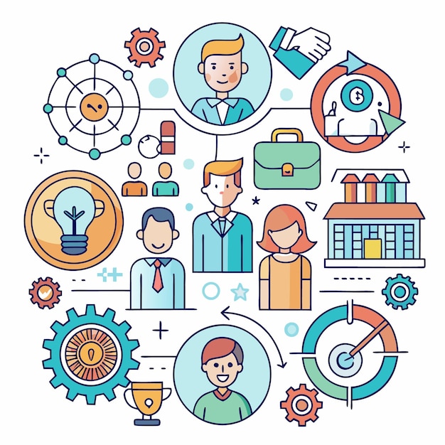 Equipo empresarial que trabaja en conjunto para lograr objetivos