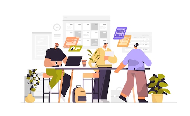 Equipo de empresarios trabajando juntos en la oficina gente de negocios planificación de la estrategia de la empresa concepto de trabajo en equipo