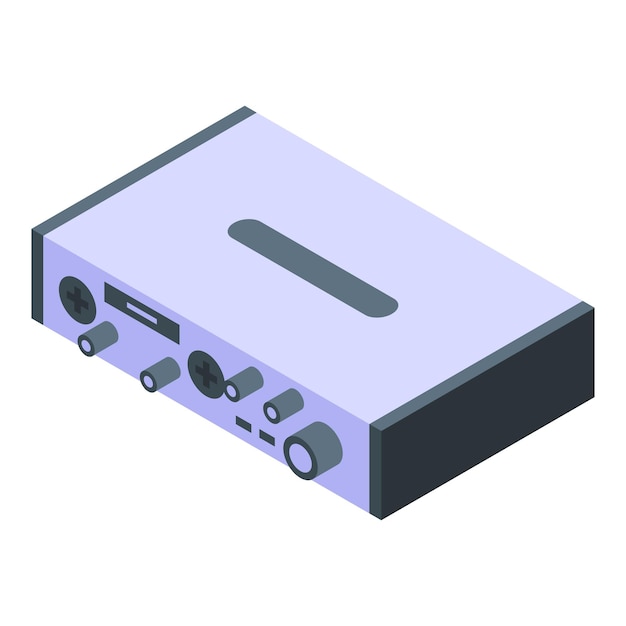 Equipo de estudio de grabación de mezclador de sonido digital de audio profesional vista isométrica