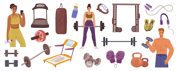 Equipo de gimnasia para deportes y ejercicios