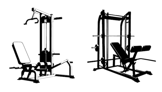 Equipo de gimnasio Máquina Smith y Lat Pulldown