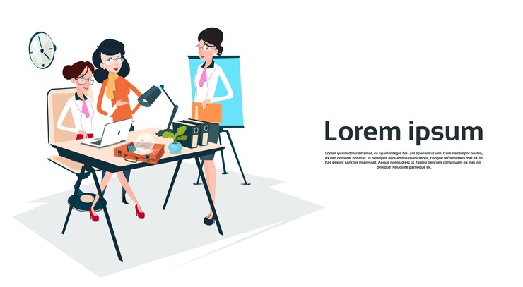 Vector equipo de grupo de mujer de negocios