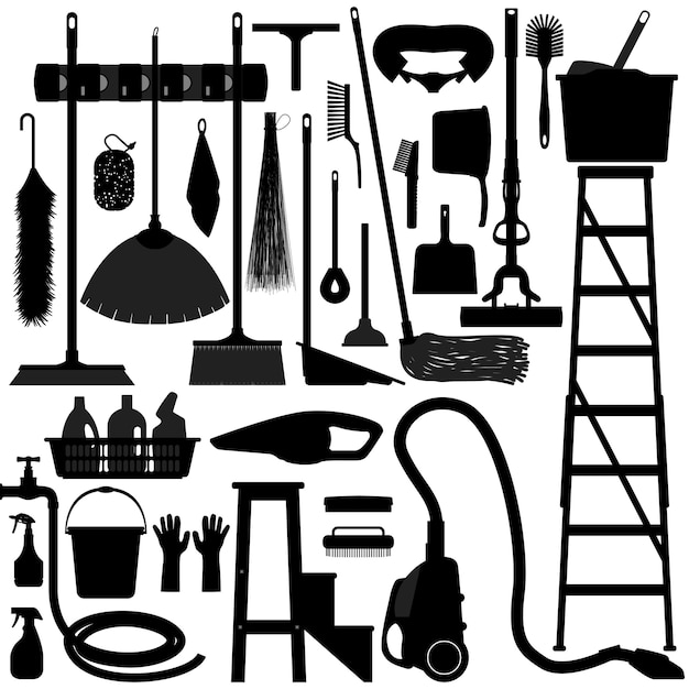 Vector equipo de herramientas domésticas para el hogar.