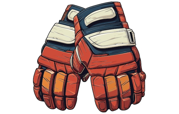 Equipo de hockey, incluidos los guantes ilustración vectorial ilustración plana de guantes de hockey