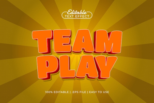 equipo de juego efecto de texto editable con un juego y juguetes estilo de texto