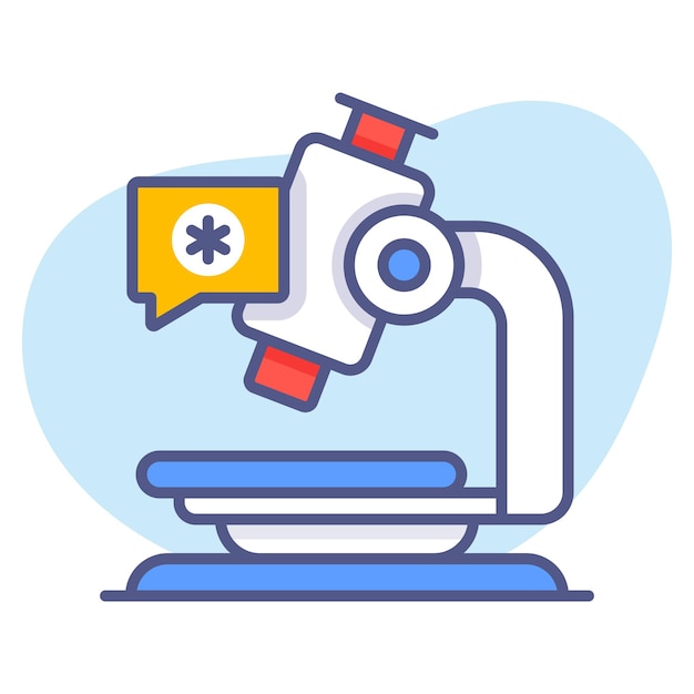 Equipo de laboratorio de microscopio Conceptos modernos diseño plano Concepto de ilustración vectorial de calidad premium