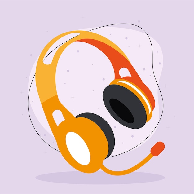 Vector equipo de micrófono para auriculares