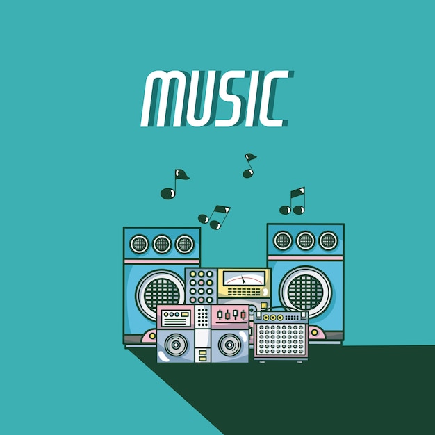 Vector equipo de música moderna