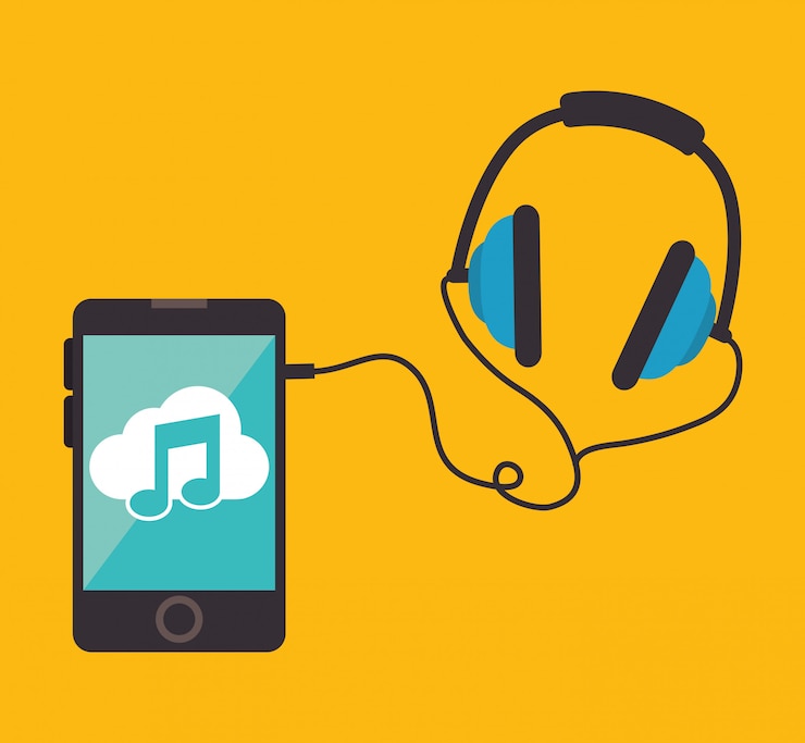 Vector equipo de música y tecnología.