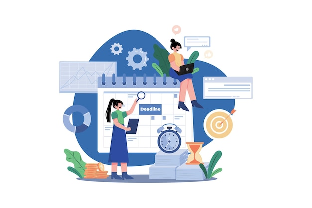 Equipo de negocios que gestiona el cronograma de tareas
