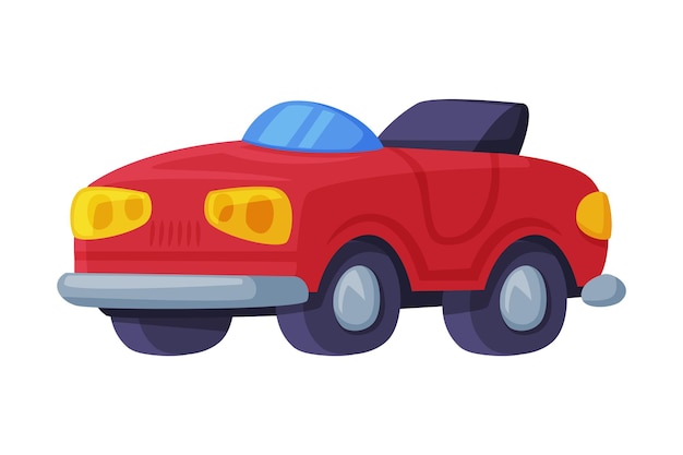Equipo de parque infantil con automóvil de juguete como ilustración vectorial de juguetes para niños