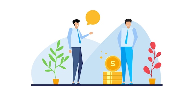 Equipo de personas de negocios de análisis y monitoreo en el concepto de monitor de tablero de informes web y concepto de trabajo empresarial de ilustración vectorial