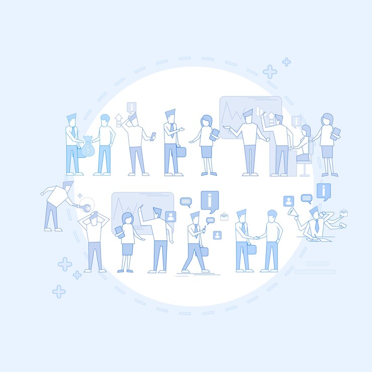 Vector equipo de personas de negocios equipo de empresarios trabajo en equipo