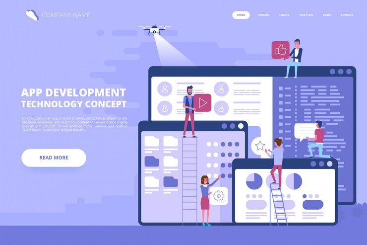 Vector el equipo de personas trabaja en conjunto en la industria web.