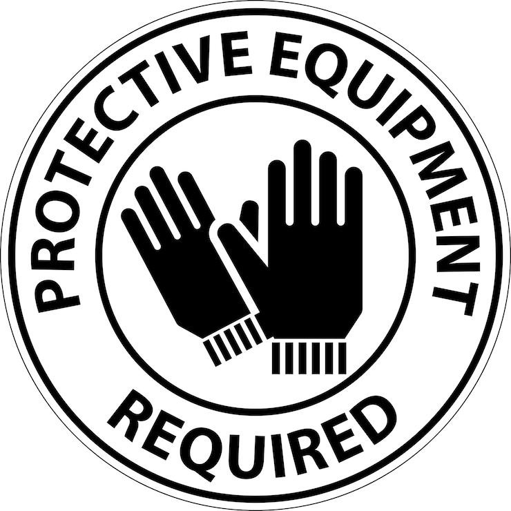 Vector equipo de protección requerido para la señal de piso