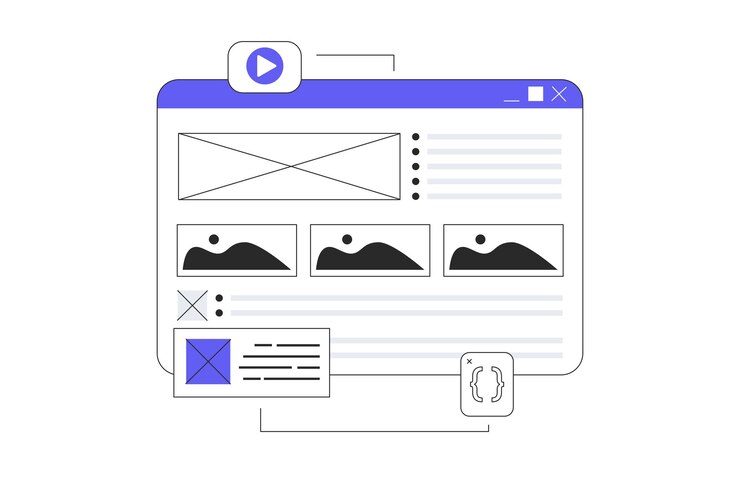 Vector equipo que produce contenido de alta calidad creación de contenido para un sitio web, blog y redes sociales vector