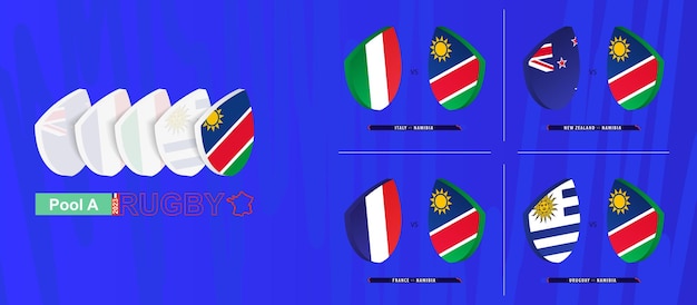 Equipo de rugby de Namibia todos los partidos icono en el grupo A del torneo internacional de rugby