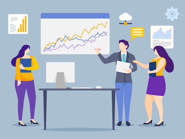 El equipo de SEO discute el plan de optimización web