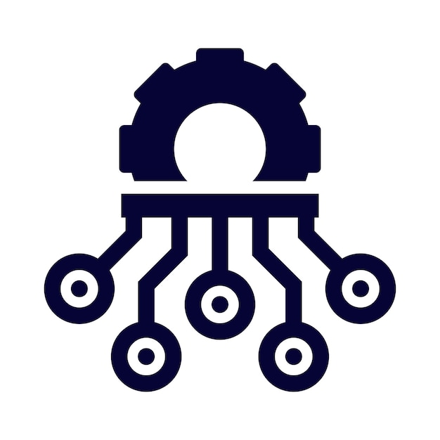 Equipo de tecnología de optimización de integración Icono de inteligencia artificial