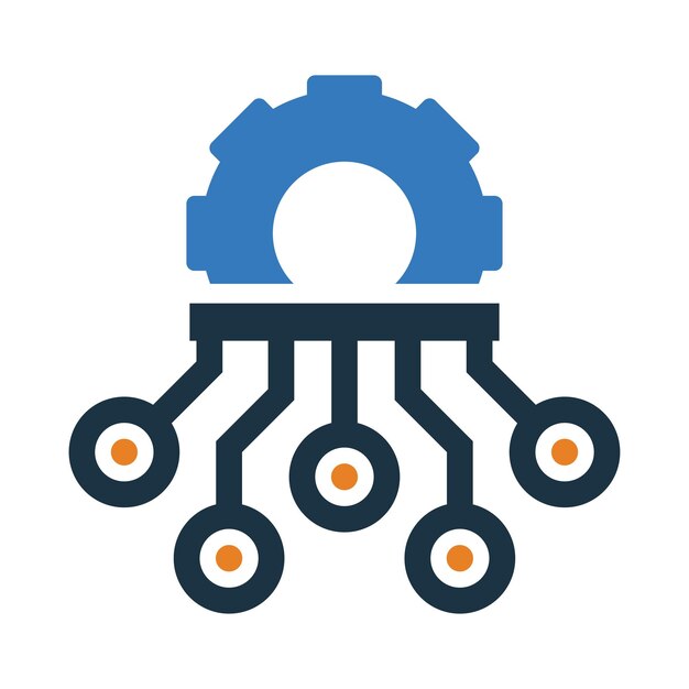 Equipo de tecnología de optimización de integración Icono de inteligencia artificial