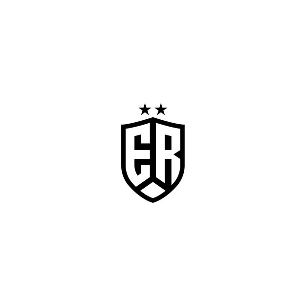 ER monograma logotipo diseño carta texto nombre símbolo monocromo logotipo alfabeto carácter simple logotipo