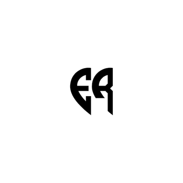 ER monograma logotipo diseño carta texto nombre símbolo monocromo logotipo alfabeto carácter simple logotipo