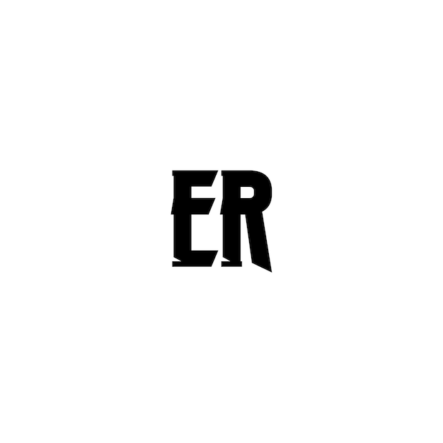 ER monograma logotipo diseño carta texto nombre símbolo monocromo logotipo alfabeto carácter simple logotipo