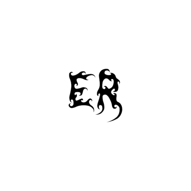 ER monograma logotipo diseño carta texto nombre símbolo monocromo logotipo alfabeto carácter simple logotipo