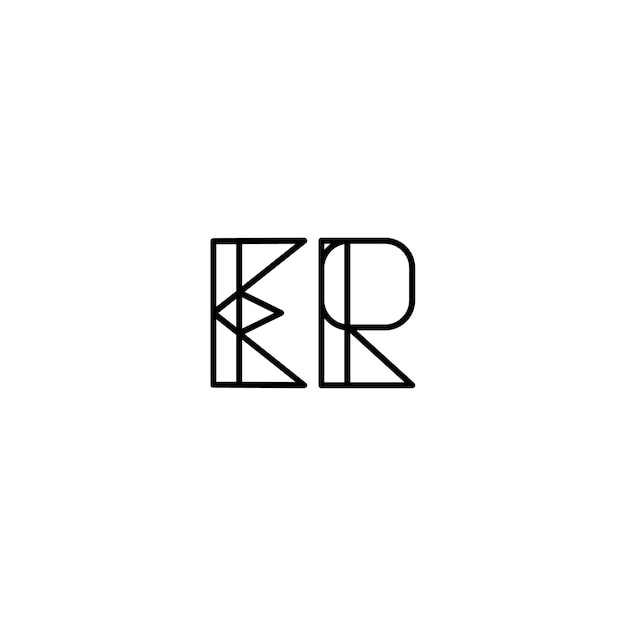 ER monograma logotipo diseño carta texto nombre símbolo monocromo logotipo alfabeto carácter simple logotipo