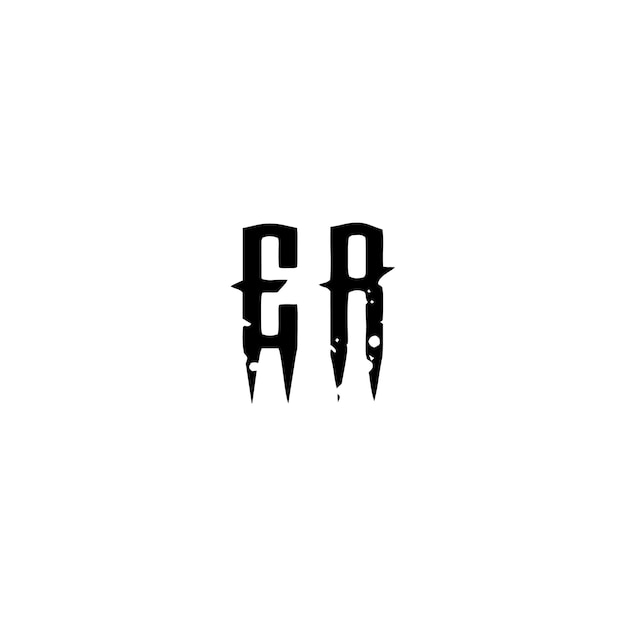 ER monograma logotipo diseño carta texto nombre símbolo monocromo logotipo alfabeto carácter simple logotipo