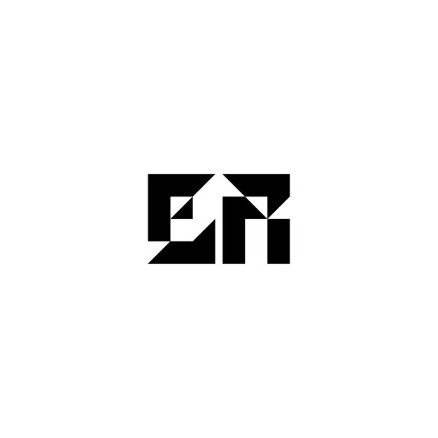 ER monograma logotipo diseño carta texto nombre símbolo monocromo logotipo alfabeto carácter simple logotipo