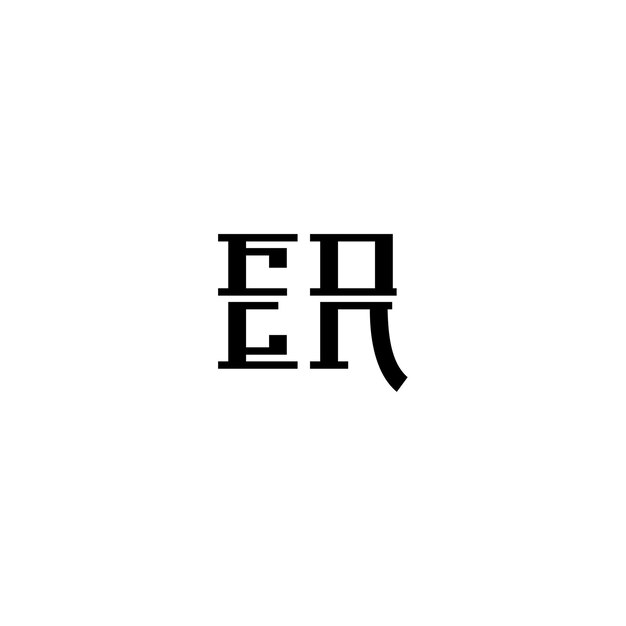 ER monograma logotipo diseño carta texto nombre símbolo monocromo logotipo alfabeto carácter simple logotipo