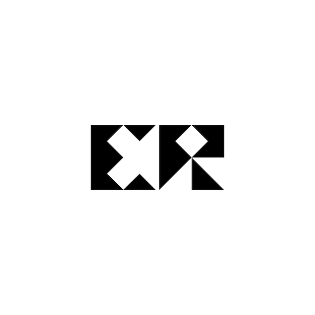 ER monograma logotipo diseño carta texto nombre símbolo monocromo logotipo alfabeto carácter simple logotipo