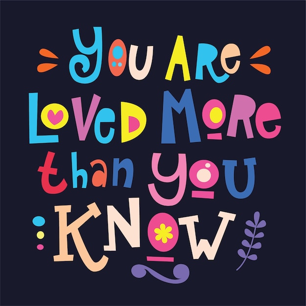 Eres amado letras de la mano para la camiseta