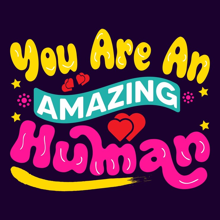 Eres una ilustración de diseño de cita positiva de tipografía de vector humano increíble