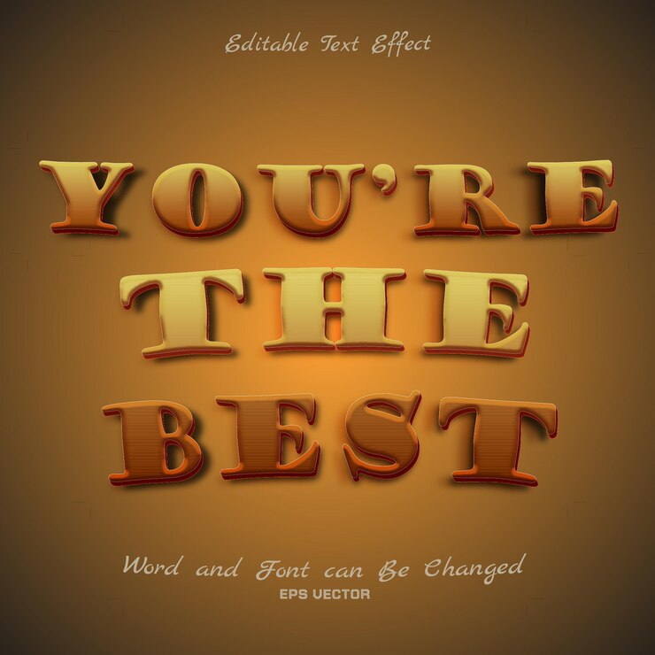Vector eres el mejor efecto de texto editable con una hermosa combinación de colores para carteles o redes sociales