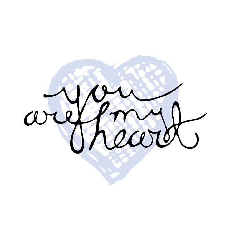 Vector eres mi corazón letras dibujadas a mano