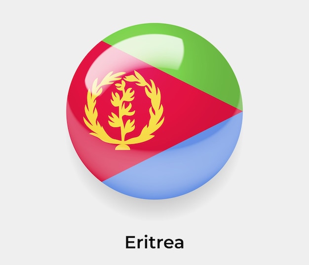 Eritrea bandera brillante burbuja icono vector ilustración