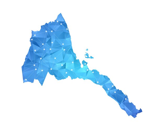 Eritrea mapa línea puntos poligonal abstracto geométrico.