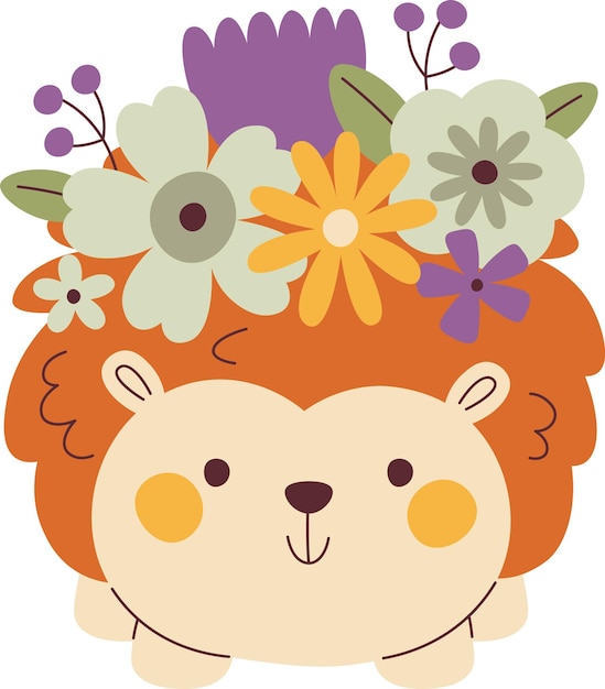 El erizo con flores