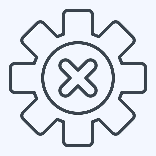 Erro de icono relacionado con la ilustración de diseño simple del estilo de línea de símbolos de eliminación