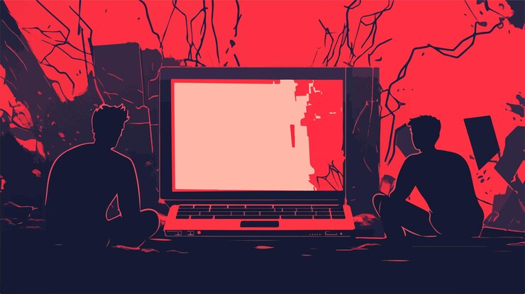 Vector erro de interrupción profesional de la computadora debido al concepto de fallo de actualización de software de ti