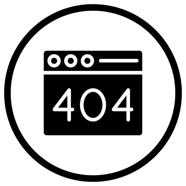 error 404 Ilustración del diseño del icono vectorial