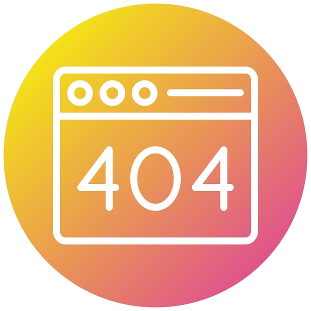 error 404 Ilustración del diseño del icono vectorial