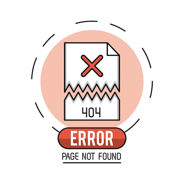 Vector error 404 infografía sobre fondo blanco